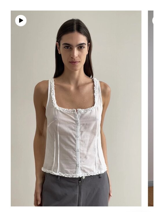 Deiji Studios Tops - deiji studios button frill tank